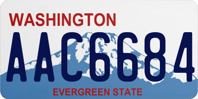 WA license plate AAC6684