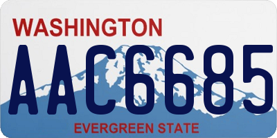 WA license plate AAC6685