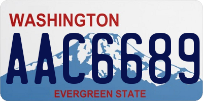 WA license plate AAC6689