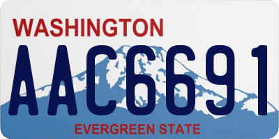 WA license plate AAC6691