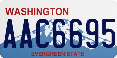 WA license plate AAC6695