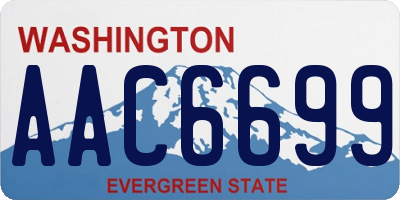 WA license plate AAC6699