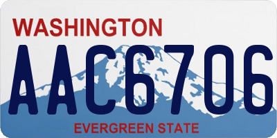 WA license plate AAC6706