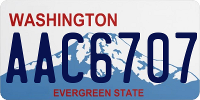 WA license plate AAC6707