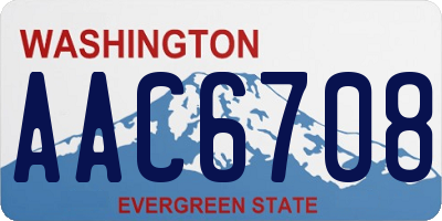 WA license plate AAC6708