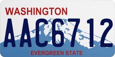 WA license plate AAC6712