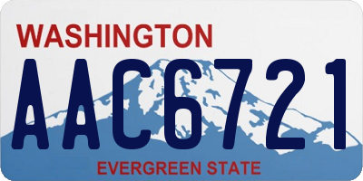WA license plate AAC6721