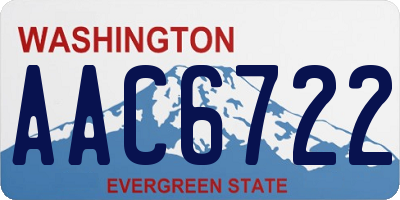 WA license plate AAC6722
