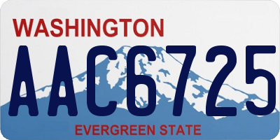WA license plate AAC6725