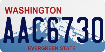 WA license plate AAC6730