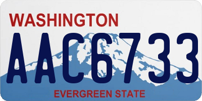 WA license plate AAC6733