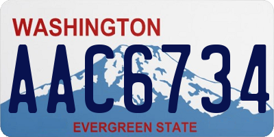 WA license plate AAC6734