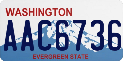 WA license plate AAC6736