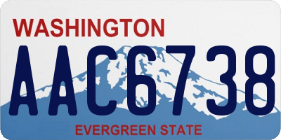WA license plate AAC6738