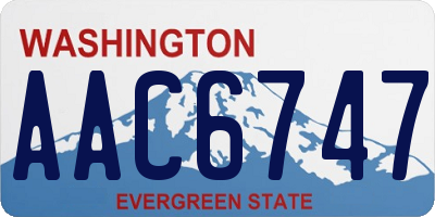 WA license plate AAC6747