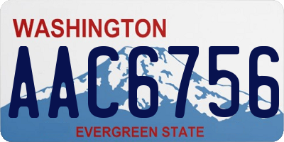 WA license plate AAC6756