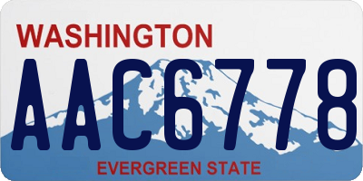 WA license plate AAC6778