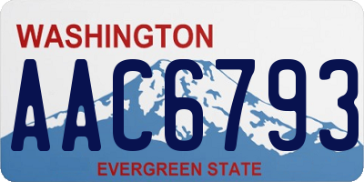 WA license plate AAC6793