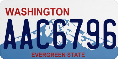 WA license plate AAC6796