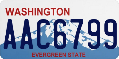 WA license plate AAC6799