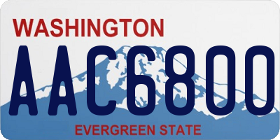 WA license plate AAC6800