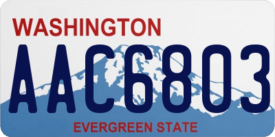 WA license plate AAC6803