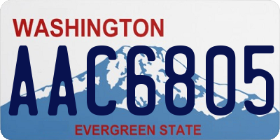 WA license plate AAC6805