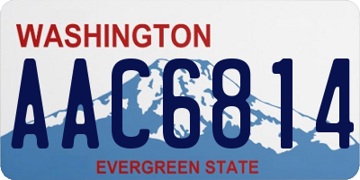 WA license plate AAC6814