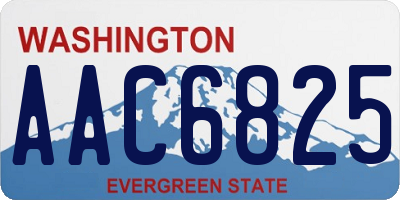 WA license plate AAC6825