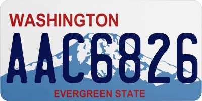 WA license plate AAC6826