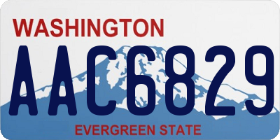 WA license plate AAC6829
