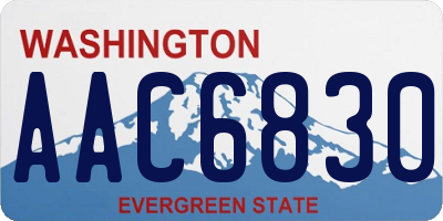 WA license plate AAC6830