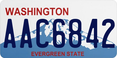 WA license plate AAC6842