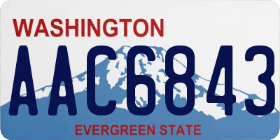 WA license plate AAC6843