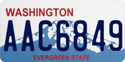 WA license plate AAC6849