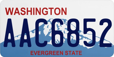 WA license plate AAC6852
