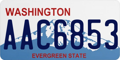 WA license plate AAC6853