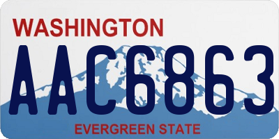 WA license plate AAC6863
