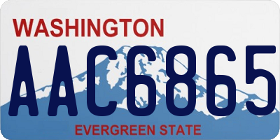 WA license plate AAC6865
