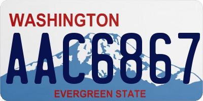 WA license plate AAC6867