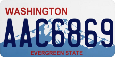 WA license plate AAC6869