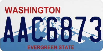 WA license plate AAC6873
