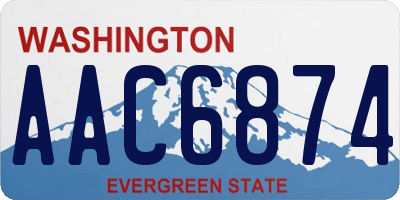 WA license plate AAC6874