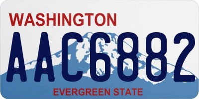 WA license plate AAC6882