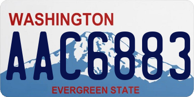 WA license plate AAC6883