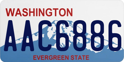 WA license plate AAC6886