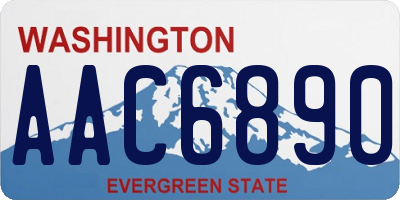 WA license plate AAC6890