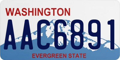 WA license plate AAC6891
