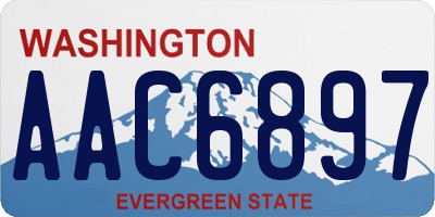 WA license plate AAC6897