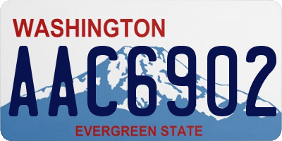 WA license plate AAC6902